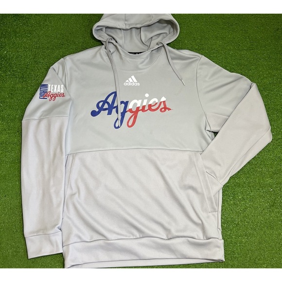 Texas A&M Team Issue Hoodie LG Script Aggie Baseball Mock Neck USA Flag NWOT